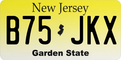 NJ license plate B75JKX