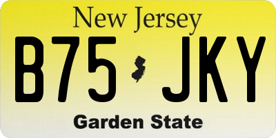 NJ license plate B75JKY