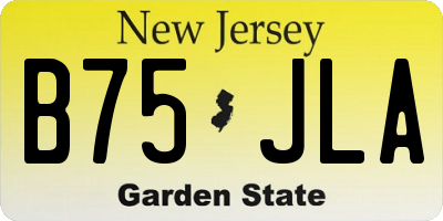 NJ license plate B75JLA