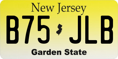NJ license plate B75JLB