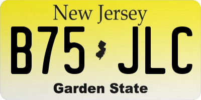 NJ license plate B75JLC