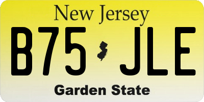 NJ license plate B75JLE