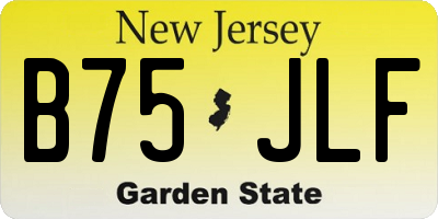 NJ license plate B75JLF
