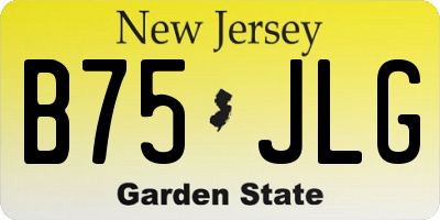 NJ license plate B75JLG