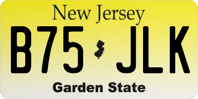 NJ license plate B75JLK