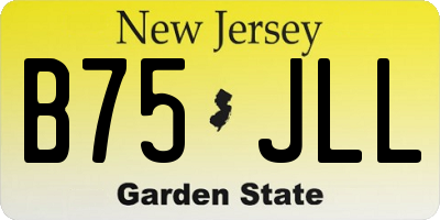 NJ license plate B75JLL