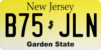 NJ license plate B75JLN