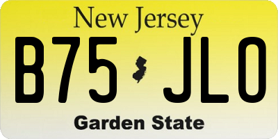 NJ license plate B75JLO