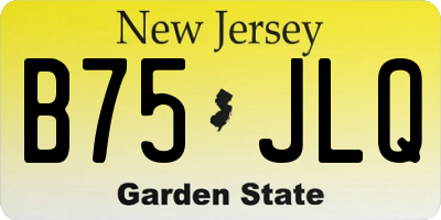 NJ license plate B75JLQ