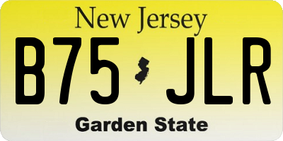 NJ license plate B75JLR