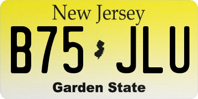 NJ license plate B75JLU