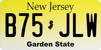 NJ license plate B75JLW