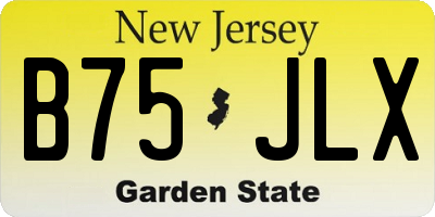 NJ license plate B75JLX