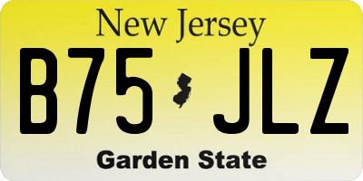 NJ license plate B75JLZ