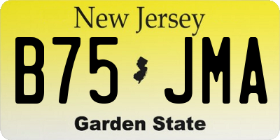 NJ license plate B75JMA