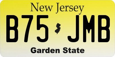 NJ license plate B75JMB