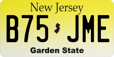 NJ license plate B75JME