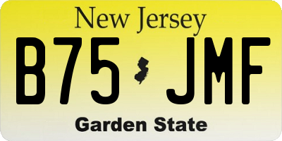NJ license plate B75JMF