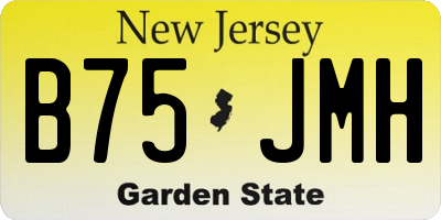 NJ license plate B75JMH