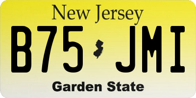 NJ license plate B75JMI