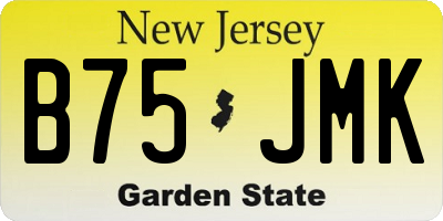 NJ license plate B75JMK