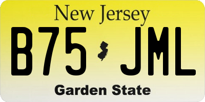 NJ license plate B75JML