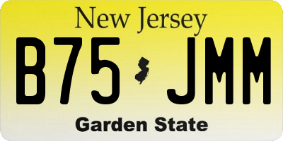 NJ license plate B75JMM