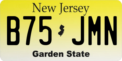 NJ license plate B75JMN