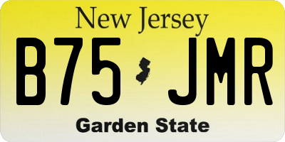 NJ license plate B75JMR