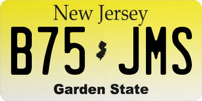 NJ license plate B75JMS