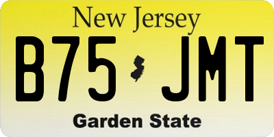 NJ license plate B75JMT