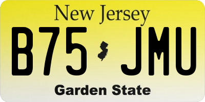 NJ license plate B75JMU