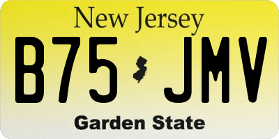 NJ license plate B75JMV