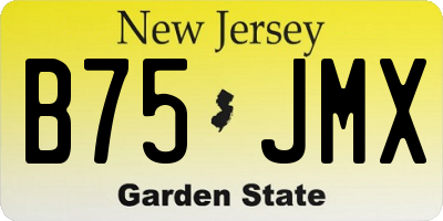 NJ license plate B75JMX