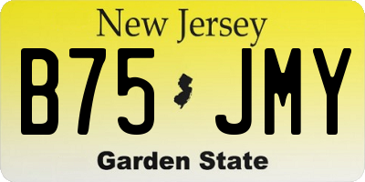 NJ license plate B75JMY