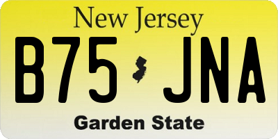 NJ license plate B75JNA