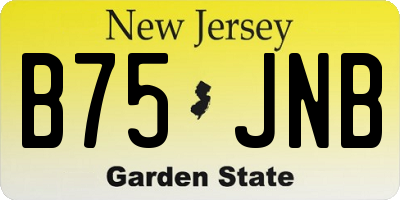 NJ license plate B75JNB