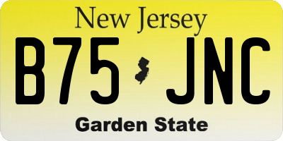 NJ license plate B75JNC