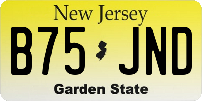 NJ license plate B75JND