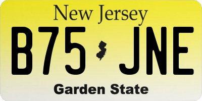 NJ license plate B75JNE