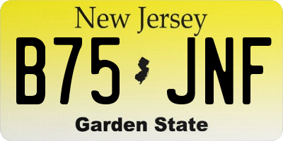 NJ license plate B75JNF