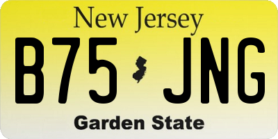 NJ license plate B75JNG