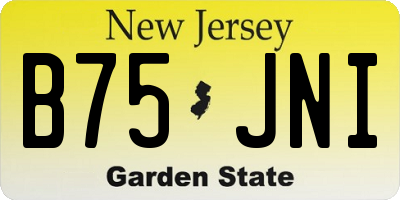 NJ license plate B75JNI