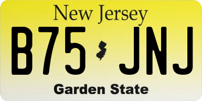 NJ license plate B75JNJ