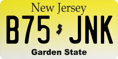 NJ license plate B75JNK