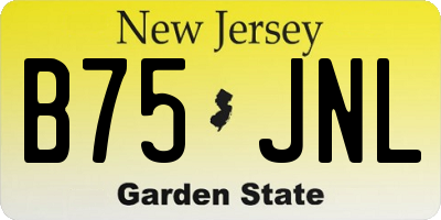 NJ license plate B75JNL
