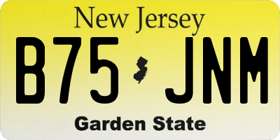 NJ license plate B75JNM