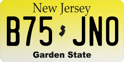 NJ license plate B75JNO