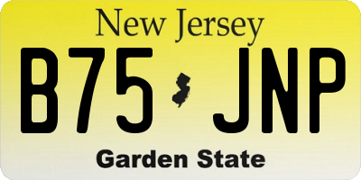 NJ license plate B75JNP