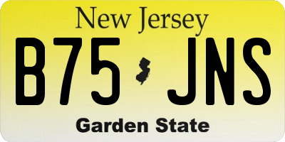 NJ license plate B75JNS